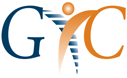 A stylized logo with the letters "GYC." The "Y" is shaped like a person reaching upward, combining blue and orange colors.